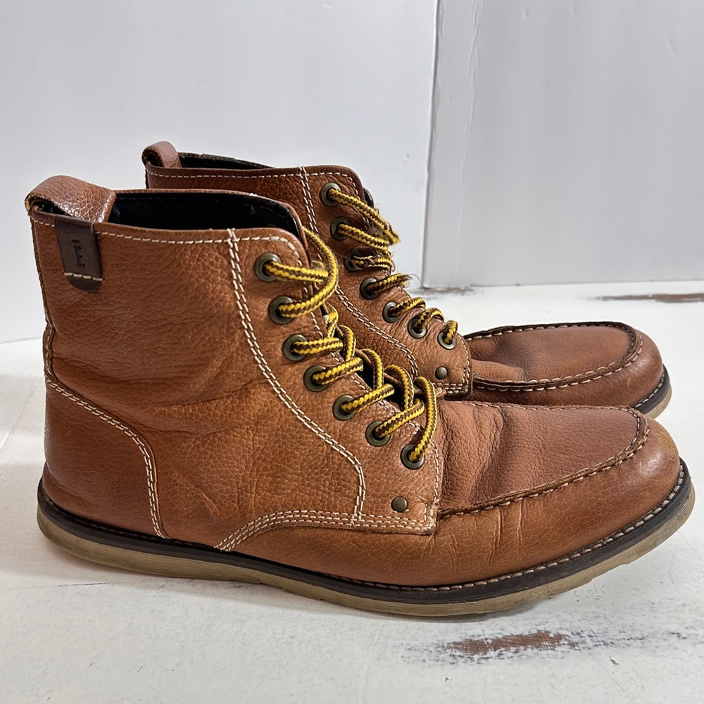 Crevo Tan Leather Lace-Up Boots Mens‎ size 13 Carmel color (SS6)